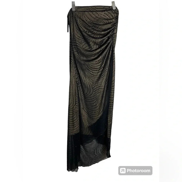 Vintage 90s BYER TOO! Formal Black Shear evening gown with liner Size Large - Picture 1 of 8